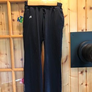 Loose, athletic fabric black sweatpants